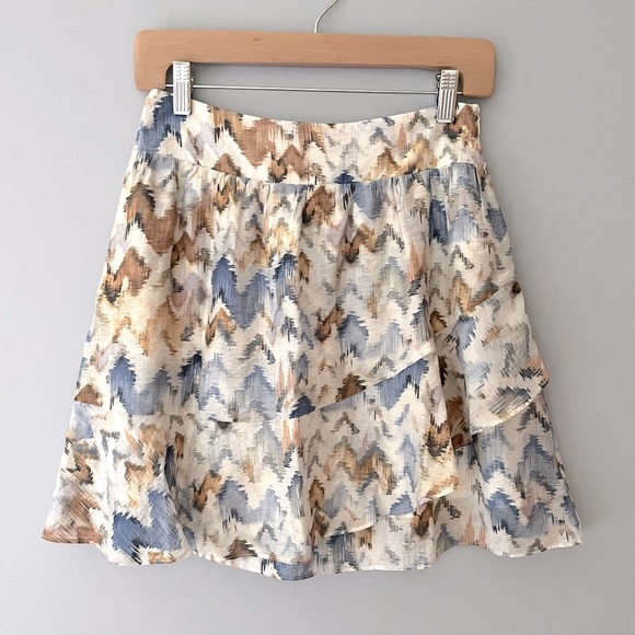 Gabrielle Venice Beach Skirt - Off-White & Blue Print - Picture 7 of 7